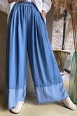 Frisco Deep Cuff Chambray Wide Leg Pant Mid